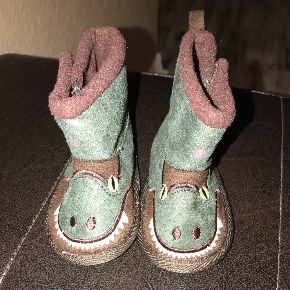 Baby dinosaur boots